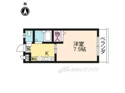 プリオール京都(1K/5階)の間取り写真