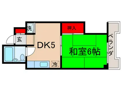 シルクビル(1DK/4階)の間取り写真