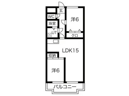 オアシス鷹丘(2LDK/4階)の間取り写真