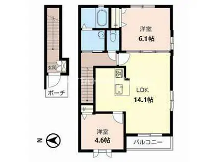 ローザ レガーロ(2LDK/2階)の間取り写真