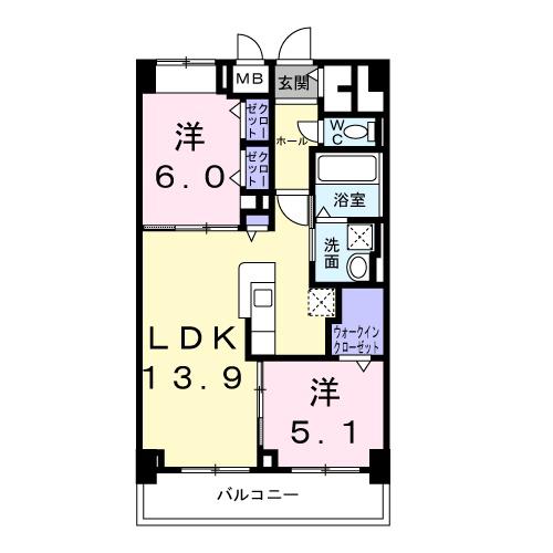 KUNIO(2LDK/3階)の間取り写真