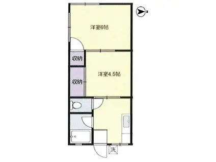 ベアーフォレスト(2K/1階)の間取り写真