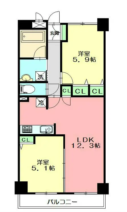 ビューヒルズ東戸塚壱番館 2階階 間取り