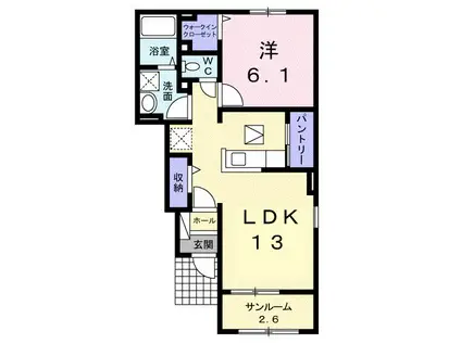スプリングベル(1LDK/1階)の間取り写真