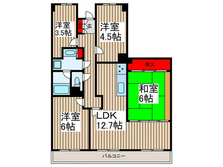 パークノヴァ北小金 6階階 間取り