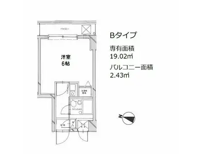 パレ・ドール八王子3(ワンルーム/2階)の間取り写真