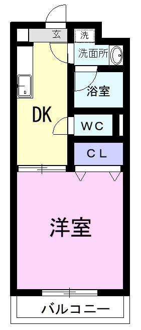 GRAN FIELDS(1DK/1階)の間取り写真