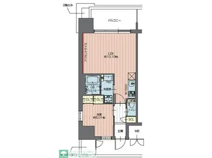 プレジオ川口(1LDK/6階)の間取り写真