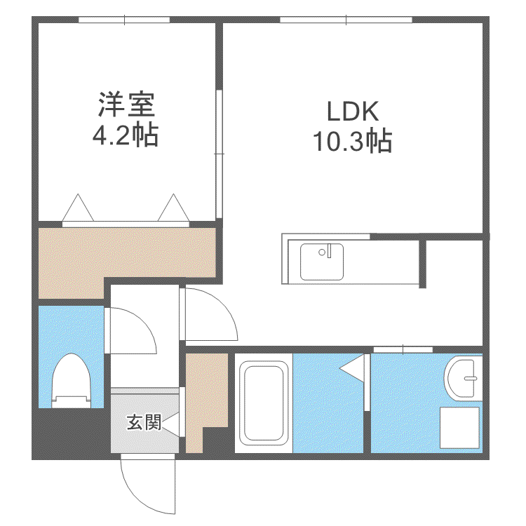 JB千歳(1LDK/3階)の間取り写真