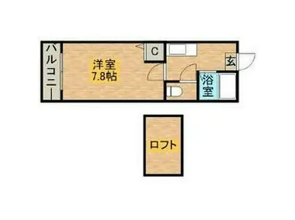 コスモフラット(1K/2階)の間取り写真