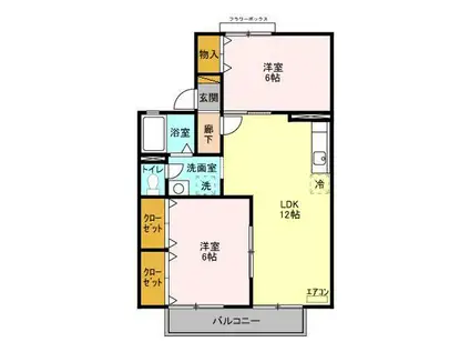 カーサみつわ台 CD D(2LDK/2階)の間取り写真