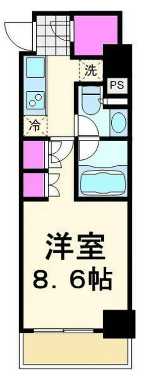 パークハビオ門前仲町 9階階 間取り