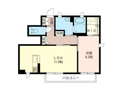 パーク・ヒルIII(1LDK/1階)の間取り写真