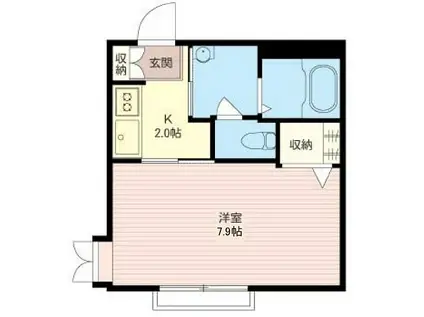 サンライズ小岩(1K/1階)の間取り写真