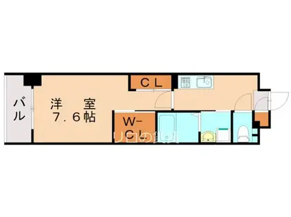 ウィングス穴生(1K/4階)の間取り写真