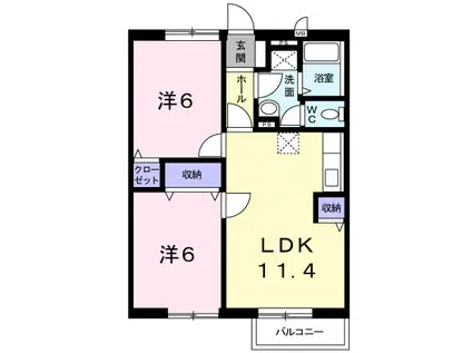 エステ-ト・21(2LDK/2階)の間取り写真