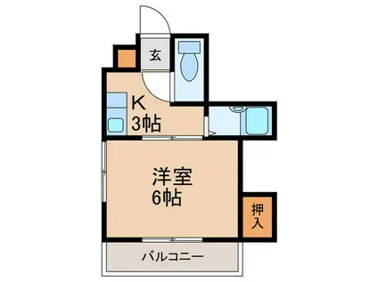 ユウセイ丸進ビル(1K/3階)の間取り写真