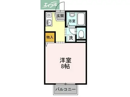 レジデンス高柳B棟(1K/1階)の間取り写真