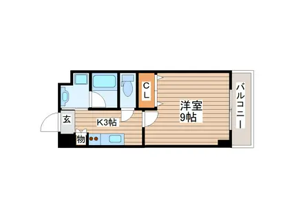 レジディア仙台宮町(1K/6階)の間取り写真