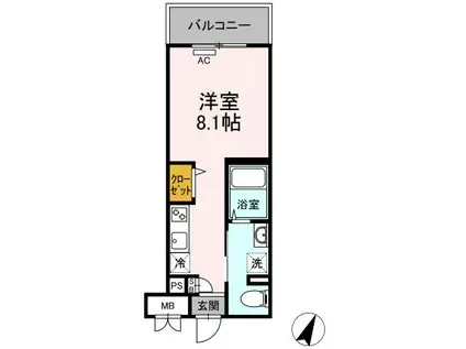 グランジュール大手町(ワンルーム/4階)の間取り写真