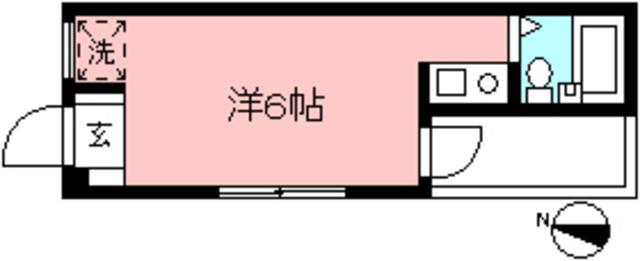 ヒルズ読売ランド(ワンルーム/1階)の間取り写真