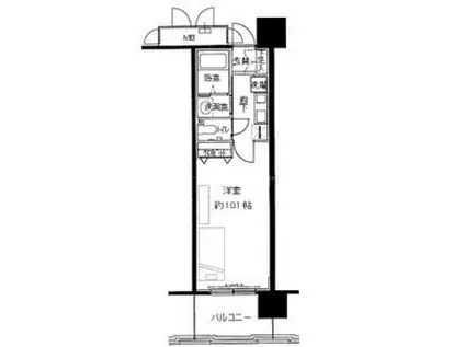 レジディア三宮東(1K/6階)の間取り写真