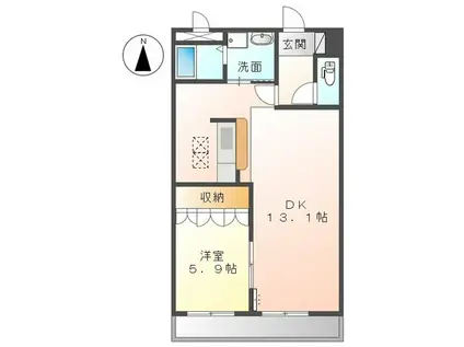ロイヤルコーポ中川(1LDK/1階)の間取り写真