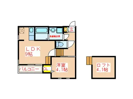 BEARS 01(1SLDK/1階)の間取り写真