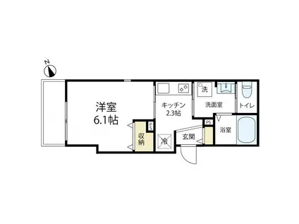 ケーエスジー三番館(1K/1階)の間取り写真