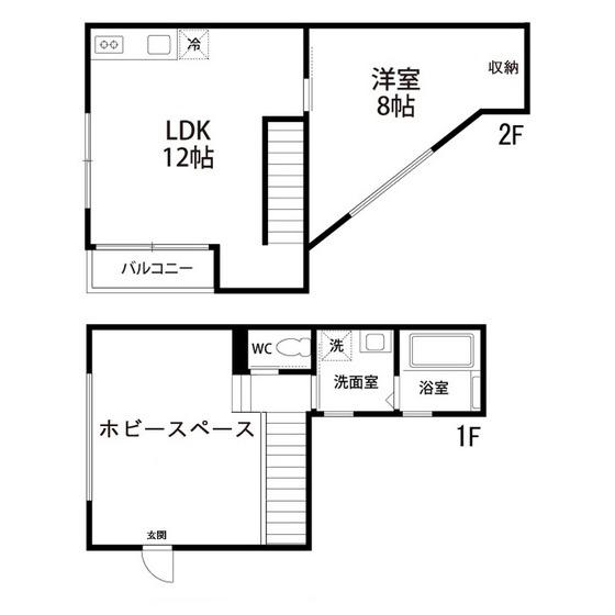 ARK BASE HILLS(1LDK/1階)の間取り写真