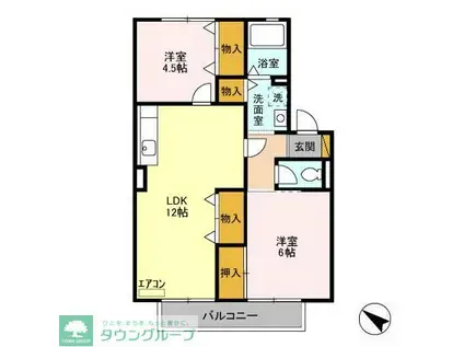 パレドソレイユ パレドエトワール(2LDK/2階)の間取り写真