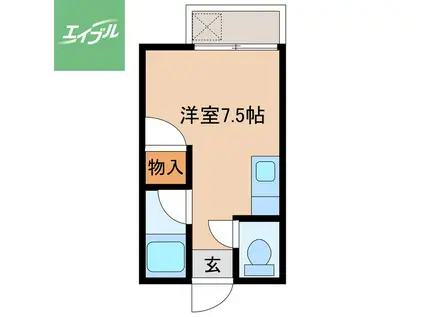 ホワイトハウス西山(ワンルーム/1階)の間取り写真