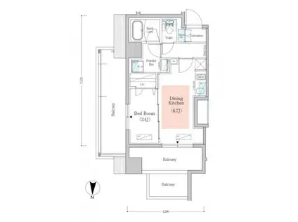 アーバネックス南品川2(1DK/6階)の間取り写真