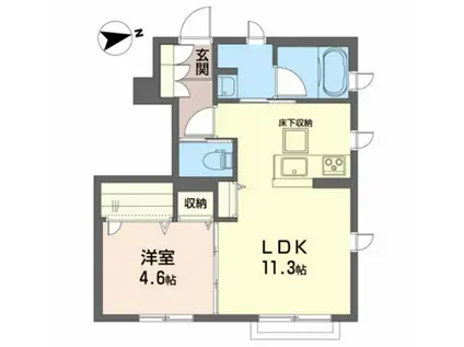 ティアラコートAK(1LDK/1階)の間取り写真