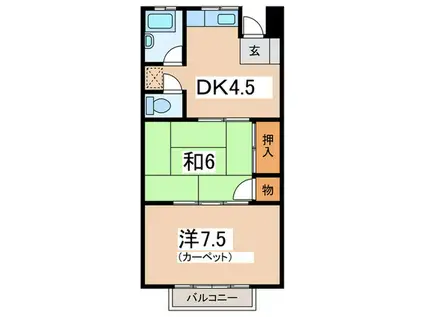 ヒルズ箱根(2DK/3階)の間取り写真