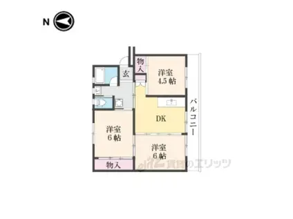 ビレッジハウス大淀(3DK/4階)の間取り写真