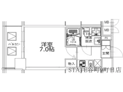 TOYOTOMI STAY PREMIUM 難波桜川(1K/2階)の間取り写真