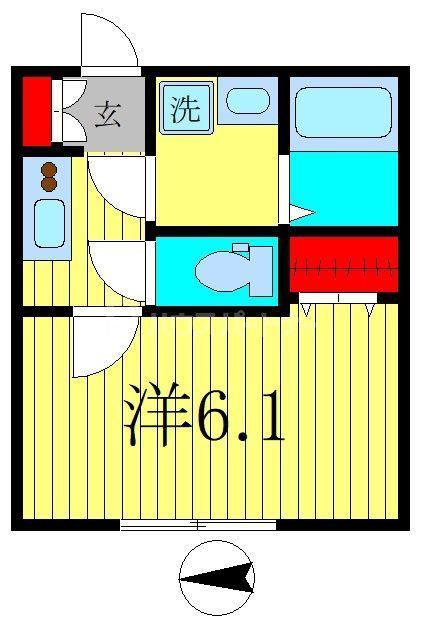 CRASTINE西馬橋1丁目(1K/1階)の間取り写真