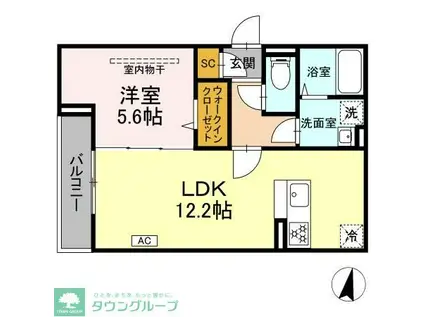 D PAINA 浅田(1LDK/3階)の間取り写真