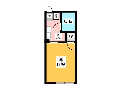 シティハイム 松楽(1K/1階)の間取り写真