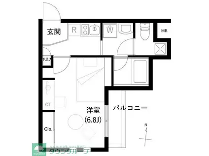 ACCESS湘南平塚(1K/13階)の間取り写真