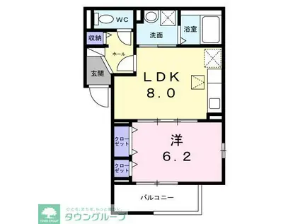 ティーダヒルズ(1LDK/1階)の間取り写真