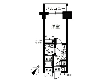 レジディア日本橋人形町2(1K/4階)の間取り写真