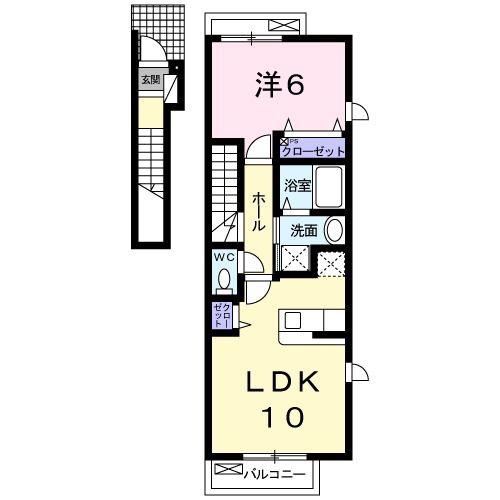 ベルグランデ(1LDK/2階)の間取り写真