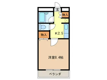 ユーハウス津(1K/2階)の間取り写真