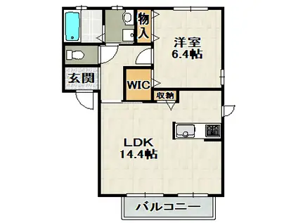 シャーメゾン安倉南(1LDK/1階)の間取り写真