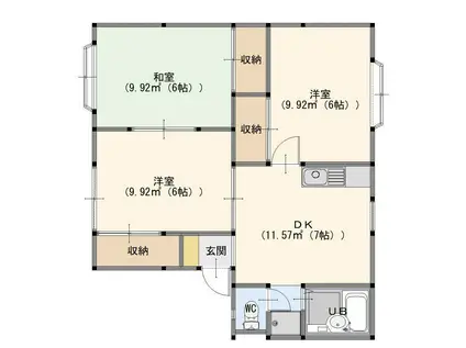 クレセント日吉A棟(3DK/1階)の間取り写真