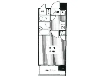 アーバイル三田慶大前(1K/7階)の間取り写真