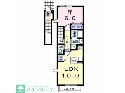 ブルームフィールド3-B(1LDK/2階)の間取り写真