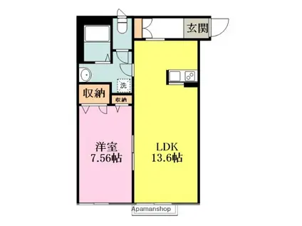 クレイン村上(1LDK/2階)の間取り写真